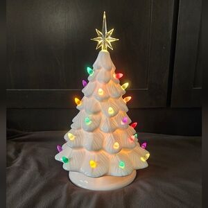Prelit Ceramic Christmas Tree with 32 LED Lights